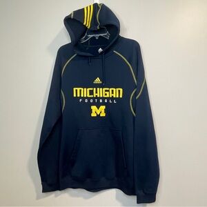 Adidas Navy and Yellow Michigan Football Hoodie